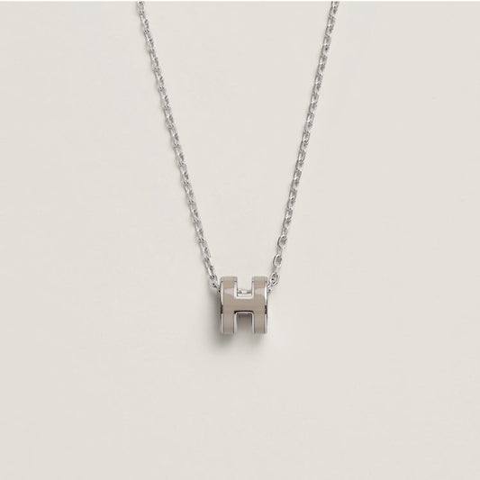 18K Mini Pop Hermes Grey Necklace