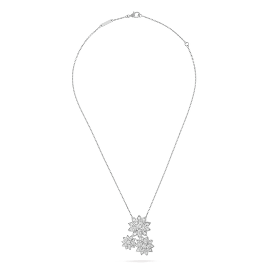18K Three Flowers Lotus Necklace