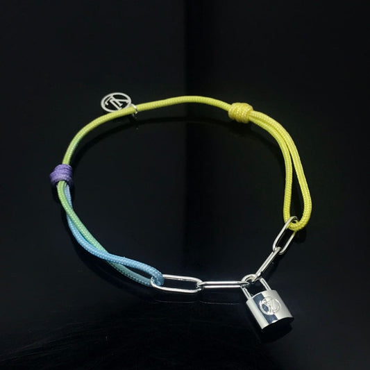 18K Louis Vuitton Silver Lockit X Virgil Abloh Rainbow Bracelet