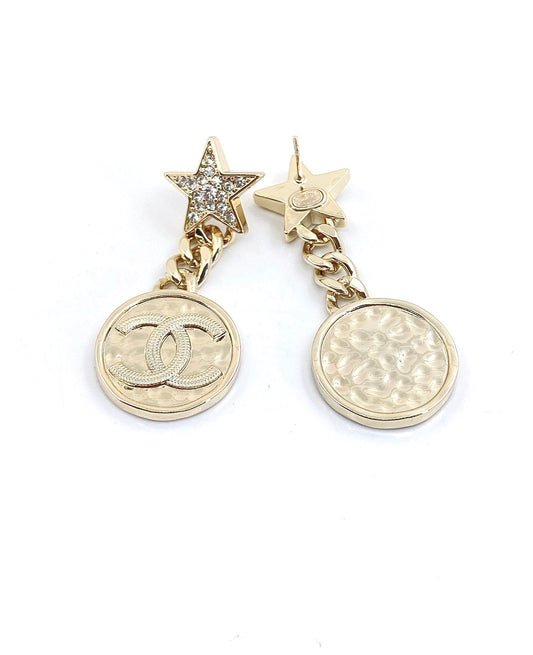 18K Chanel Star Vintage Earrings
