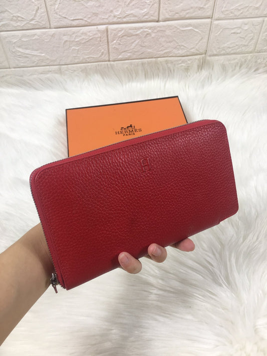 HERMES SILK'IN CLASSIC WALLET 20 APPLE GRAINED CALFSKIN