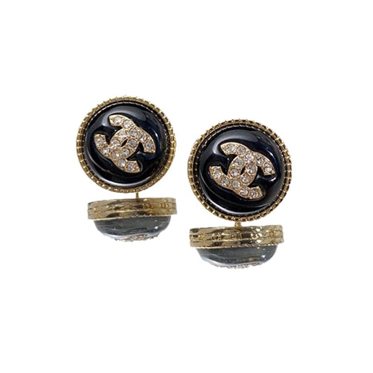 18K Chanel Pearl Crystal Stud Earrings