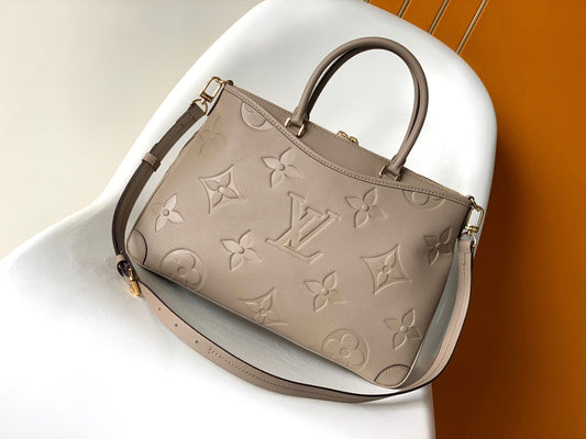 LOUIS VUITTON LV 25S TRIANON MM BAG 36 IN WARM TAUPE CALFSKIN GOLD HARDWARE
