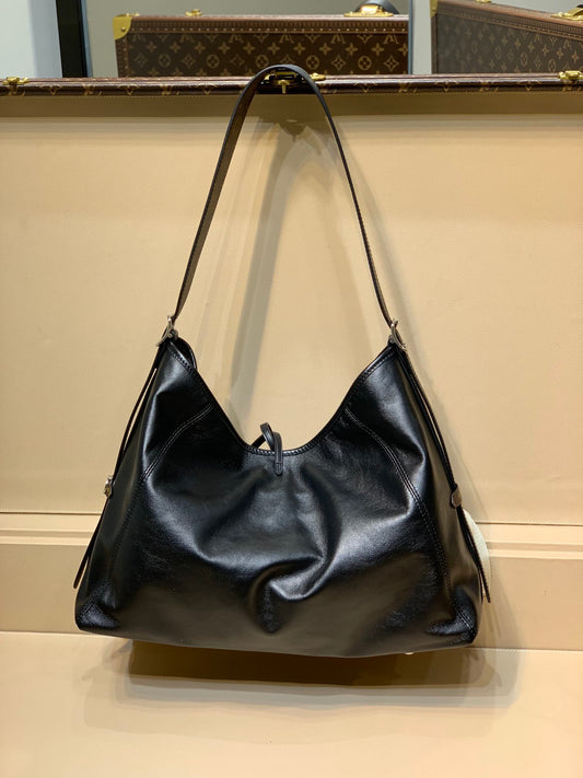 LOUIS VUITTON CARRYALL DARK 39 IN BLACK LAMBSKIN BROWN MONOGRAM TAG