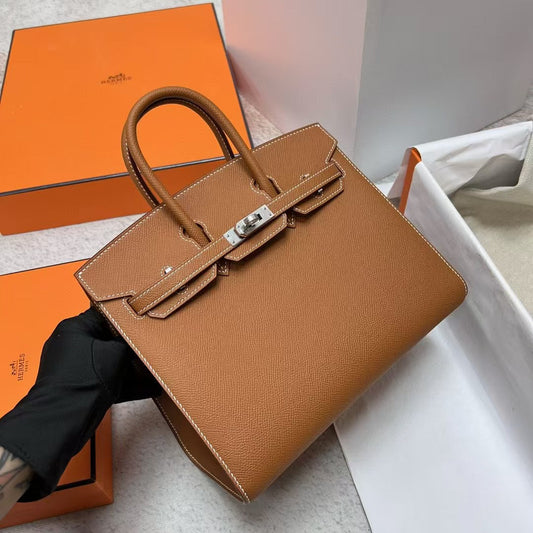 HERMES BIRKIN 25CM GOLD TOGO LEATHER SILVER HARDWARE