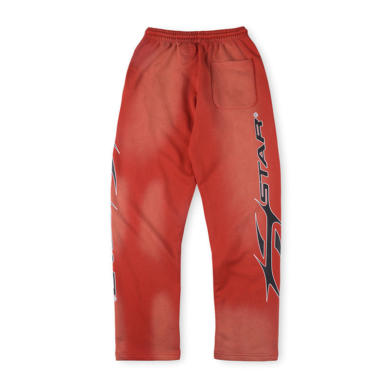 Hellstar Gradient Flame Logo Sports Red Pants