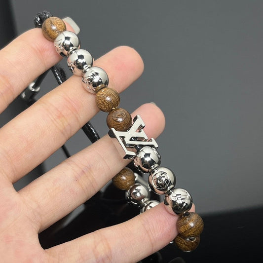 18K Louis Vuitton Surfin' Brown Beads Bracelet