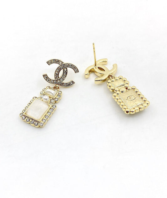 18K Chanel Perfume Bottle Earrings