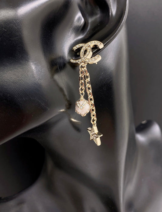 18K Chanel Star Pearls Earrings