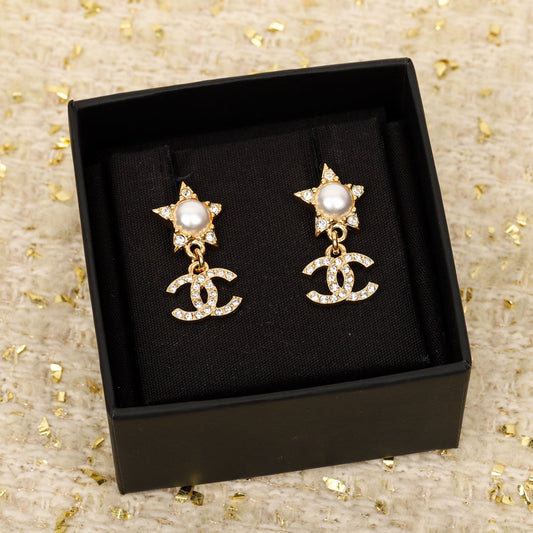 18K Chanel Star Crystals Earrings