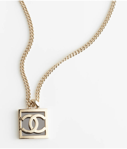 18K Chanel Square Logo Necklace