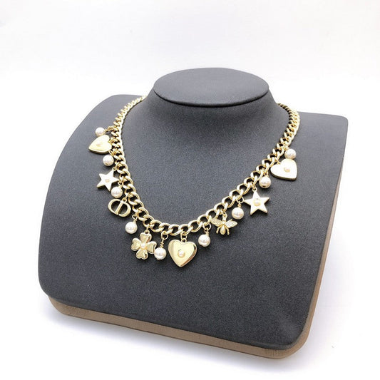 18K Dior Star Pearl Gold Necklace