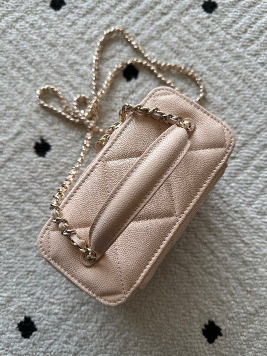 CHANEL 25S VANITY BAG 17 IN LIGHT PINK CAVIAR LEATHER