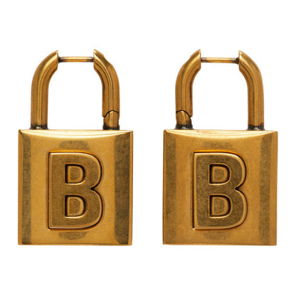 18K Balenciaga Gold Small Lock Earrings