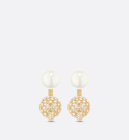 18K Dior Tribales White Resin Pearls Earrings