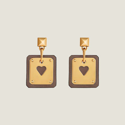 18K As De Celine Brown Hermes Earrings