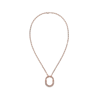 18K Tiffany Lock Pendant Pave Diamonds Necklace