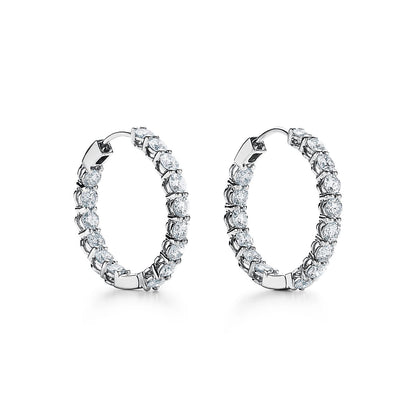 18K Tiffany Hoop Diamonds Earrings