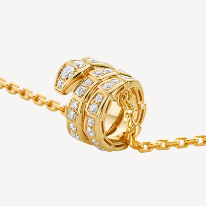 18K BVLGARI Serpenti Viper Pave Diamonds Necklace