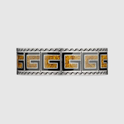 Double Gucci Cube Yellow Wide Bracelet