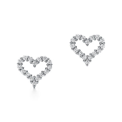 18K Tiffany Heart Diamonds Earrings