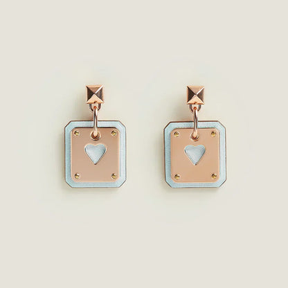 18K As De Celine White Hermes Earrings