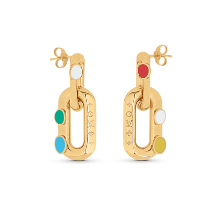 18K Louis Vuitton x YK LV Edge Painted Dots Earrings