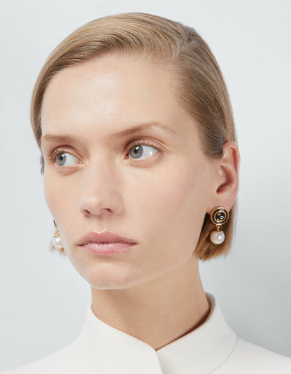 18K Double Gucci Blondie Pendant Earrings