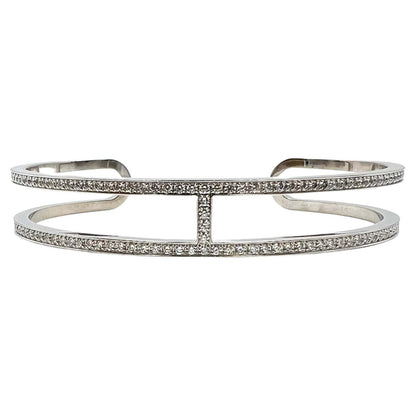18K Ever Chain D¡¯ancre Cuff Diamond Hermes Bracelet
