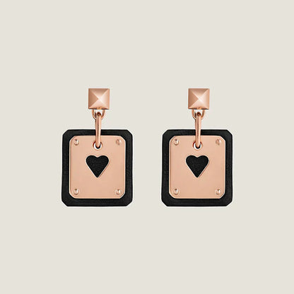 18K As De Celine Black Hermes Earrings