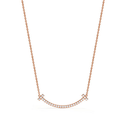 18K Tiffany Medium Diamond Pendant Necklace