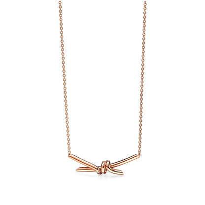18K Tiffany Knot Pendant Diamond Necklace