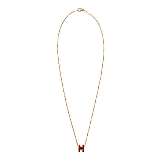 18K Mini Pop Hermes Red Necklace