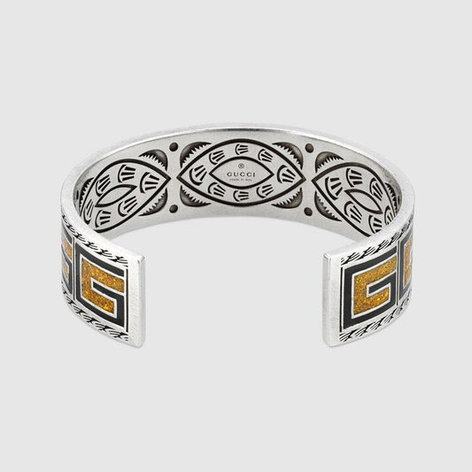 Double Gucci Cube Yellow Wide Bracelet