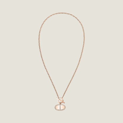 18K Chaine D'ancre Contour Pendant Hermes Necklace