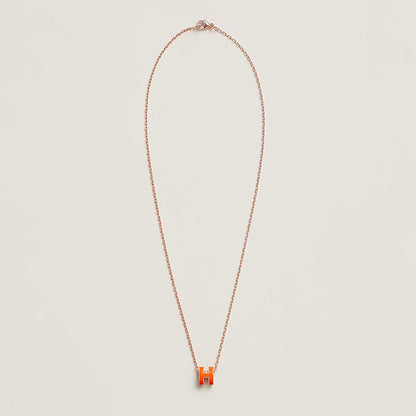 18K Mini Pop Hermes Orange Necklace