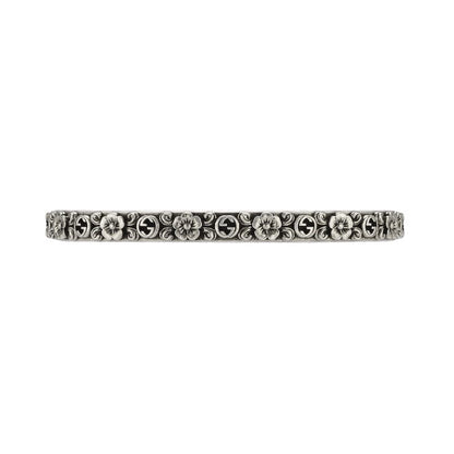 Double Gucci Interlocking Gucci Cuff With Flowers Bracelet