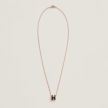 18K Mini Pop Hermes Black Necklace