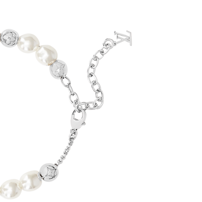 18K Louis Vuitton Monogram White Pearls Bracelet