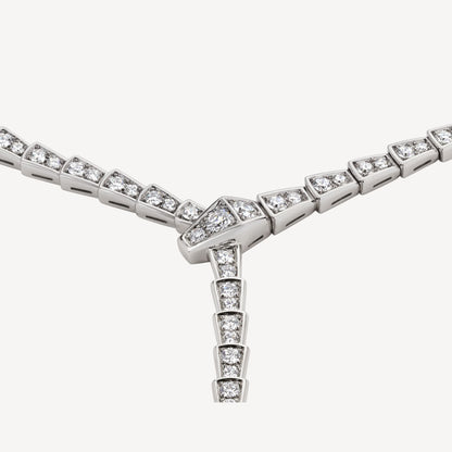 18K BVLGARI Serpenti Viper Full Pave Diamonds Necklace
