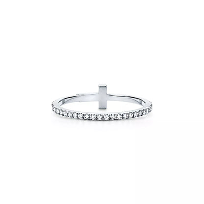 18K Tiffany Diamond Wire  Ring