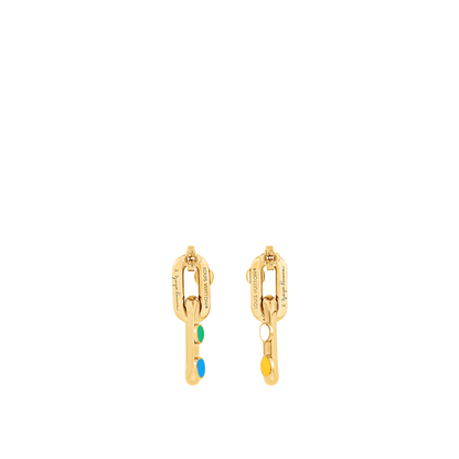 18K Louis Vuitton x YK LV Edge Painted Dots Earrings
