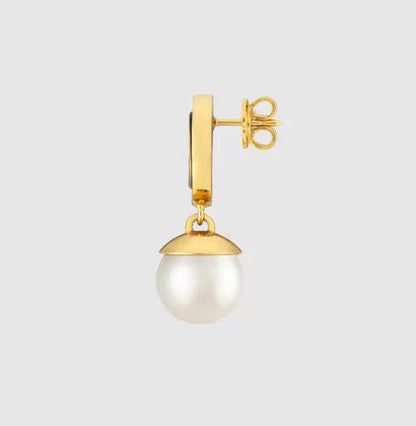 18K Double Gucci Blondie Pendant Earrings