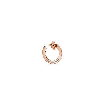 18K Tiffany T1 Open Hoop Rose Gold Earrings