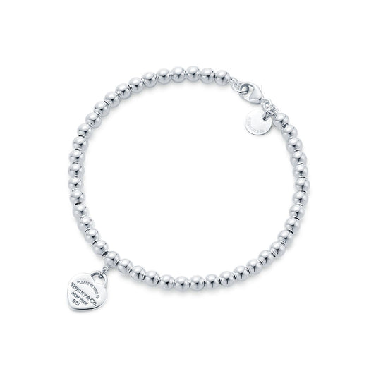 18K Return to Tiffany Red Heart Tag Bead Bracelet