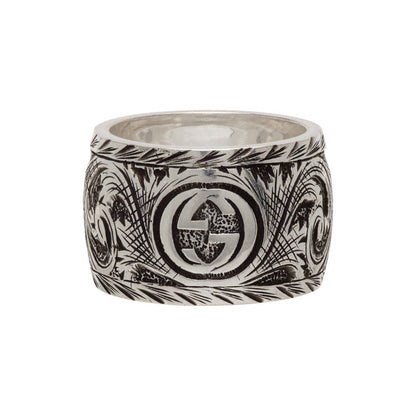 Double Gucci Feline Garden Green Ring