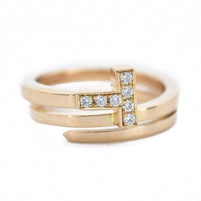 18K Tiffany Diamond Square Ring