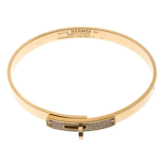 18K Kelly Small Model Diamond Hermes Bracelet