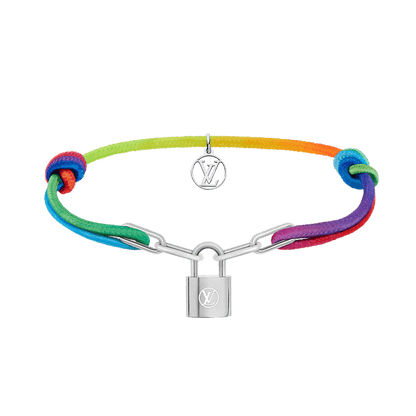 18K Louis Vuitton Silver Lockit X Virgil Abloh Rainbow Bracelet