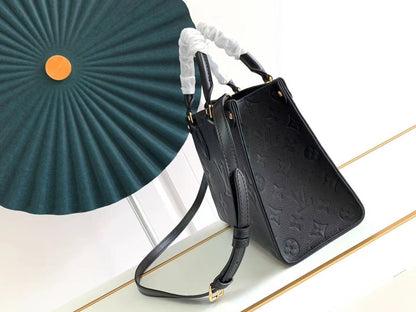 LOUIS VUITTON ONTHEGO PM 25 BLACK MONOGRAM EMPREINTE GIANT CANVAS